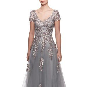 LA FEMME Embroidered & Beaded Ballgown